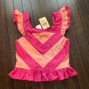 NWT Barbie pink copped peplum top